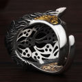 【Recently popular】Gifoni Zhong Kui Silver Ring Men's Retro Personality Domineering Open Personality Trendy Men's Single Men's Ring. 