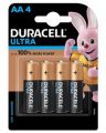Duracell Ultra Alkaline 1.5V AA Battery (Pack of 4). 