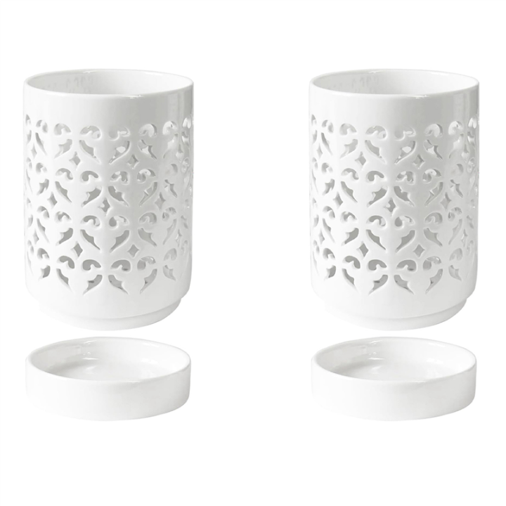 ZOROOM 2X Orchid Pots with Holes,4 Inch Ceramic Orchid Pot for Repotting, Flower Planter Pot Indoor Outdoor, Breathable White