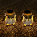 2Pcs Iron Art Owl Ground Light Crafts Garden Lawn Outdoor Garden Decorative Lamp LED Light Hanging Landscape. 