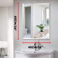 Premium 45x60 cm Beveled Edge Distortion-Free Silver Bathroom Wall Mirror – Elegant Bathroom & Home Decor. 