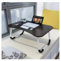 Smart Multi-Purpose Laptop Table Stand/Study Table/Bed Table/Foldable and Portable/Ergonomic & Rounded Edges/Non-Slip Legs/Engineered Wood Black/Color. 