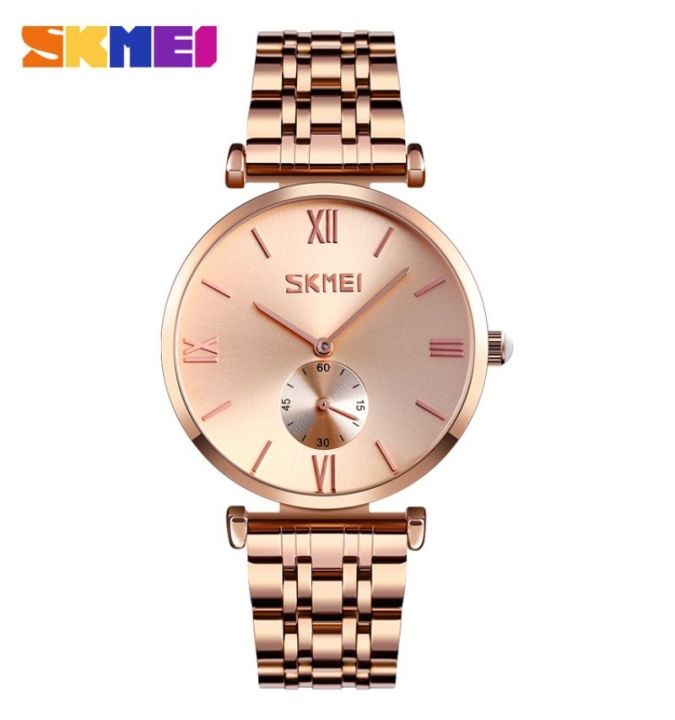 SKMEI%209198%20Women%20Watch%20Simple%20Numeric%20Index%20Design%20Stainless%20Steel%20Chronograph%20Quartz%20-%20RoseGold%20-%20Image%204