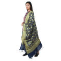 Blue Banarasi Flower Print Shawl For Women. 