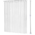 Telescopic Shower Rod Telescopic Rod Rod Shower White 30-50 cm & 180cmx180cm Plastic Peva Shower Curtain. 