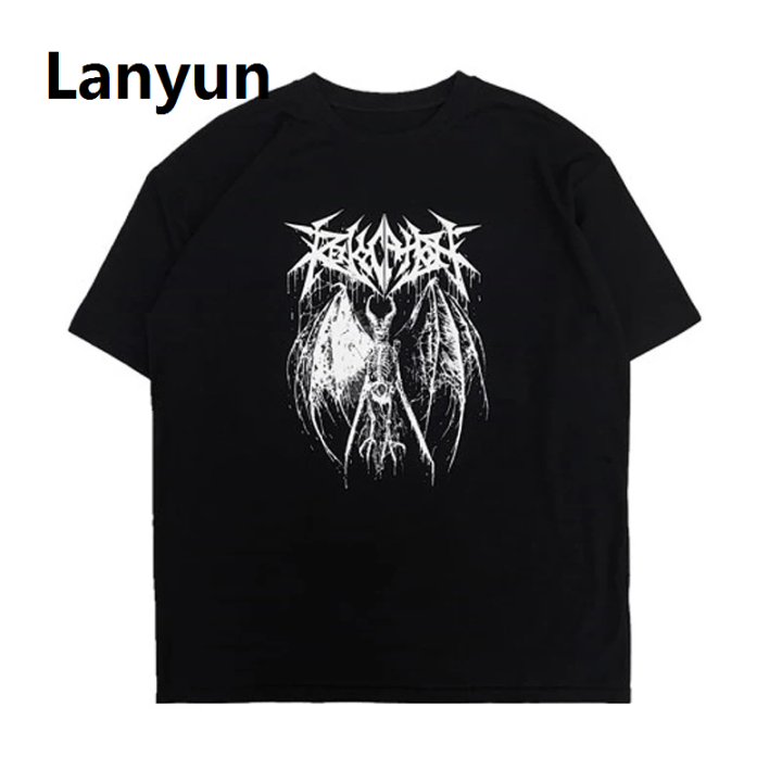 Lanyun%20Y2K%20Goth%20Tee%20WOmen%20T-shirt%20Punk%20Print%20Dark%20Grunge%20Loose%20Streetwear%20Bargain%20price%20Gothic%20Y2K%20Tops%20Oversized%20T-shirt%20Emo%20Girl%20Clothes%20-%20Image%203