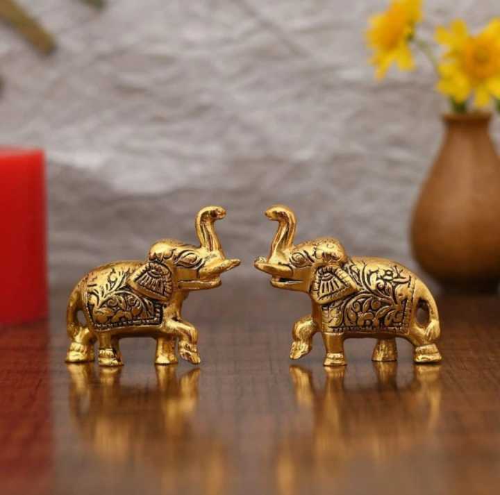 Handicrafts%20Set%20of%20Two%20Piece%20Metal%20Sculptures%20Elephant%20Pair%20for%20Showpiece%20and%20Decoration%20%7C%20Elephant%20Statue%20Pair%20in%20Golden%20Finish%20Having%20Attractive%20Look%20Decorative%20Showpiece%20-%206.25%20cm%20%20(Brass,%20Gold)%20-%20Image%203