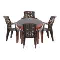 Bagmati Plastic Round Table & Deluxe Chair Set (4 Chairs And 1 Table) -803. 
