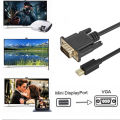 Mini Displayport Display Port Vga Cable Mini Dp To Vga Cable Adapter 1.8m Male To Male For Macbook Air Pro Pc. 