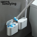 Sutuiying IZEFS Disposable Toilet Brush With Cleaning Liquid Wall-Mounted Cleaning Tool For Bathroom Replacement Brush Head Wc Accessories. 