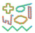 2pc 24 Links Wacky Tracks Toy Snake Click Snap Fidget Toy Chain Link Fidget Sensory Toy Snake Puzzles Gift for Kid Stress Relief. 