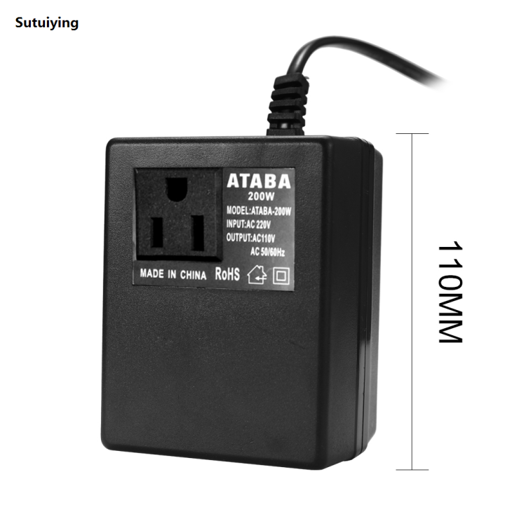 Sutuiying 200W Voltage Converter 220V To 110V Transformer Step Down Transformer New style Voltage Converter Travel Adapter EU/US/UK Plug Inverter