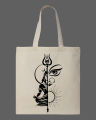 Lord Shiva & Goddess Durga Graphic Printed Tote Bag – Eco-Friendly Cotton Shoulder Shopping Bag-White, Black. 