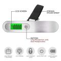 Green LCD Digital Luggage Weighing Scale - 50Kg Mini Electronic Stainless Steel Hanging Scale. 