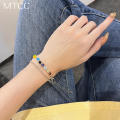 Unique Design, Dopamine , New Style for Fashionable Girls and BFFs,  Double-layer A146 Hot Trend: Bracelets and Colorful Glass Flower Bracelets -. 
