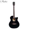 Mantra Karma Black Acoustic Guitar [Non EQ] With Bag, Pick, String, Strap And Capo. 