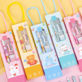 Kawaii Kit Complete Supplies (Pencil 2Pcs, Eraser, Sharpener,Ruler) Utiles Escolares. 