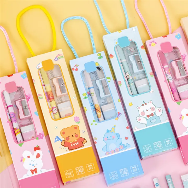 Kawaii%20Kit%20Complete%20Supplies%20(Pencil%202Pcs,%20Eraser,%20Sharpener,Ruler)%20Utiles%20Escolares%20-%20Image%205