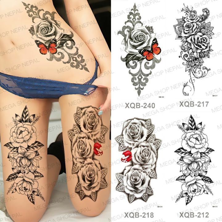 Waterproof%20Temporary%20Tattoo%20Sticker%20Black%20Rose%20Big%20Skull%20Spider%20Mechanical%20Mermaid%20Body%20Art%20Leg%20Arm%20Tattoo%20Man%20Woman%20-%20Image%203