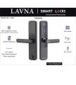LAVNA LA24 Smart Door Lock with Bluetooth Mobile App, Fingerprint, RFID Card, PIN, OTP and Manual Key Access for Wooden Doors (Black). 