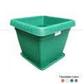Bagmati 10" Square Flower Pot / Gamala With Plate (Set Of 04). 