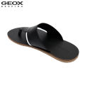 Geox Black Artie A Pure Leather Slippers For Men. 