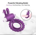 Rabbit Ears Dual Penis Ring Vibrators Vibrating Testis Ring Delay Ejaculation Cook Ring Erotic Sex Toys For Couples. 