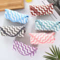 Warp Knitted Coral Fleece Color Stripe Square Absorbent Non-Shedding Baby Hand Household Face Towel. 