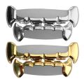 Hip Hop Teeth Set Top & Bottom Half Teeth Fangs Slim Grills Halloween. 