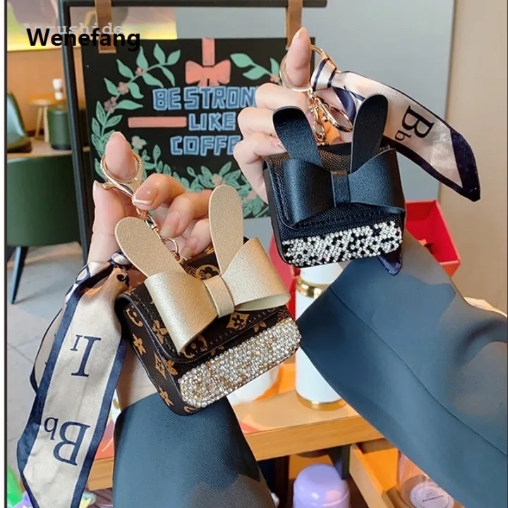Wenefang%20Anrushide%20Fashion%20inlaid%20rabbit%20ears%20mini%20bag%20PU%20headphone%20bag%20For%20Airpods%202025%20New%204%20Pro%202%203%202and1Case%20universal%20Portable%20coin%20purse%20with%20keychain%20-%20Image%206