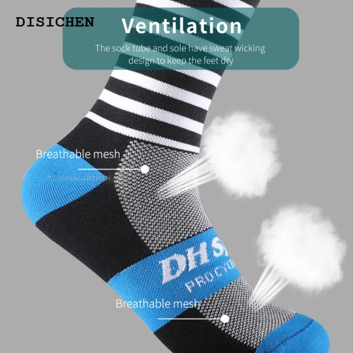 DISICHEN%20Hot%20Selling%20Stripe%20Cycling%20Socks%20Elastic%20Fit%20Professional%20Cycling%20Comperssion%20Sports%20Socks%20Healthy%20Comfortable%20Improve%20Muscle%20Strength%20-%20Image%204