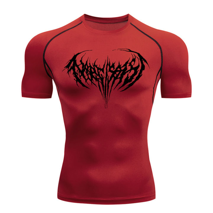 Summer%20Wear%20Fitness%20T-Shirt%20Gym%20Shirt%20Men's%20Print%20Black%20Compression%20Fitness%20Performance%20Sun%20Protective%20Clothing%20Exercise%20Wear%20-%20Image%207
