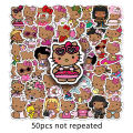 Artsy Home 50pcs Brown Skin Hello Kitty Sanrio Cartoon Stickers for Laptops and Skateboards Cellphone Guitar. 