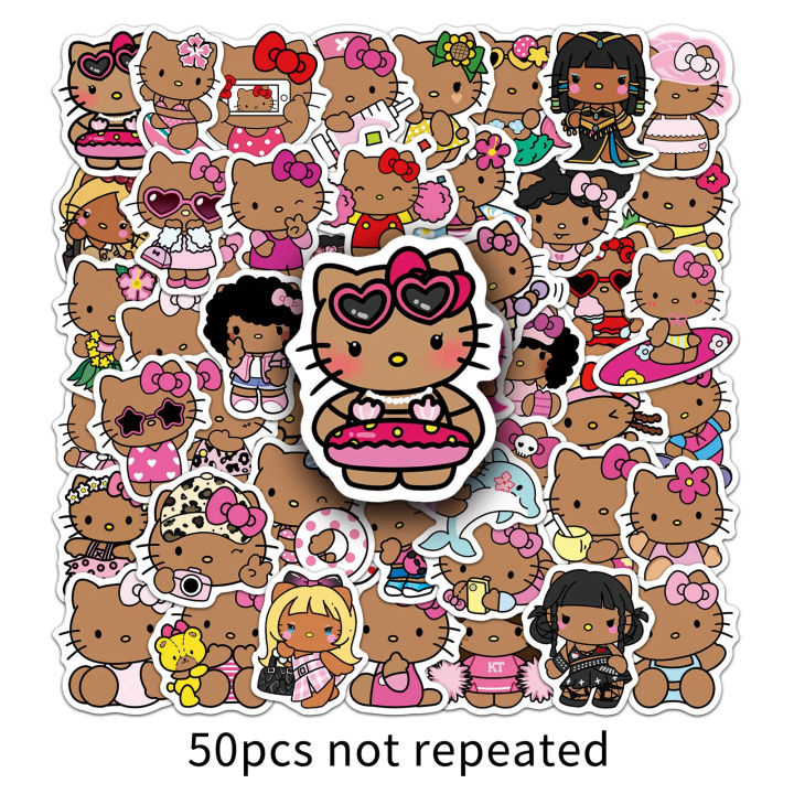 Artsy%20Home%2050pcs%20Brown%20Skin%20Hello%20Kitty%20Sanrio%20Cartoon%20Stickers%20for%20Laptops%20and%20Skateboards%20Cellphone%20Guitar%20-%20Image%204