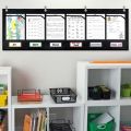 Lightweight Sturdy Horizontal Storage Pocket Chart Wall Mounted with 6 Clear Pockets Homework Storage Pocket Chart Durable 4 Hook Hole Hanging Wall File Organize Homeschool Use. 