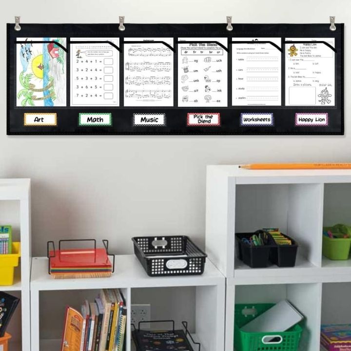 Lightweight%20Sturdy%20Horizontal%20Storage%20Pocket%20Chart%20Wall%20Mounted%20with%206%20Clear%20Pockets%20Homework%20Storage%20Pocket%20Chart%20Durable%204%20Hook%20Hole%20Hanging%20Wall%20File%20Organize%20Homeschool%20Use%20-%20Image%204