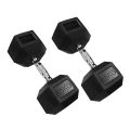 15 Kg Rubber Hex Dumbbells 1 pair Total 30Kg. 