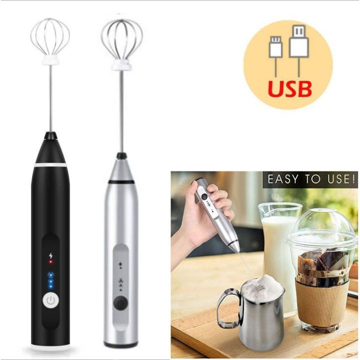 Electric Milk Frother USB Hand Blender Stainless Steel Milk coffee blender