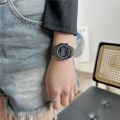 Vintage Fashion Small Round Watch Steel Band Small Gold Watch Unisex Hong Kong Style Exquisite Digital Display Luminous Electronic Watch. 