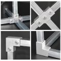 New Aluminum Alloy Square Tube Fixed Pipe Clamp Connector Accessories Three-way Square Storage Rack. 