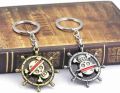 YaaNatural Catchy One Piece Anima Manga Pirate Flag Logo Wheel Rotating Metal Keychain Heavy Metal Keyring, Antique |Anime Key Ring| Perfect Keychain For Anime Lover|Cars Bikes. 