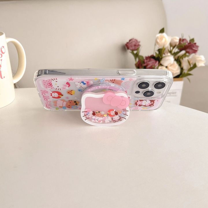 NEW%2011%20Phone%20Case15%2014%20for%20iPh%20Charging%20Phone%20Case%20Adapter%20Stand%20Magnetic%20Wireless%20Kitty%20Hello%20Cute%20Cartoon%20One%2016%20Pro%20Max%2016%2013%2012%20-%20Image%202