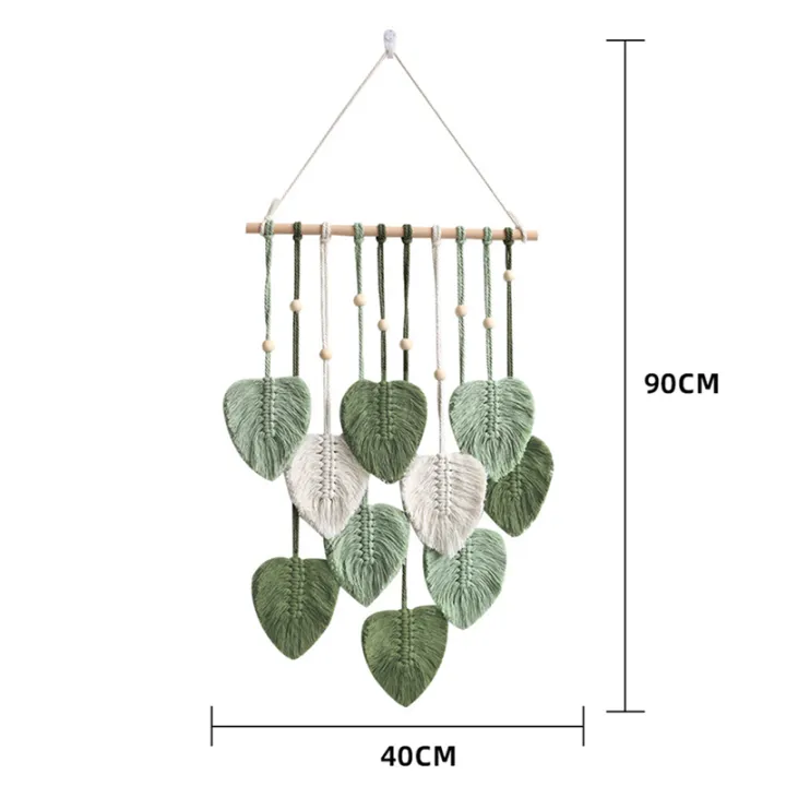 OUMERY%203X%20Leaf%20Macrame%20Wall%20Hanging%20Boho%20Room%20Home%20Decor%20Woven%20Aesthetic%20Wall%20Tapestry%20Home%20Room%20Wedding%20Decoration%20Green%20-%20Image%202