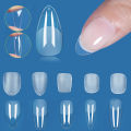 20/24/120pcs Press On Nails Soft Gel Tips Coffin Clear Full Cover Nails Artificial False Nails Transparent Nail Extensions. 