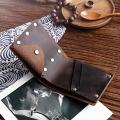 Handmade Minimalist Wallet for Men Short Mini Genuine Leather Small Cool Best Front Pocket Wallet for Men 8.5*10.2cm. 