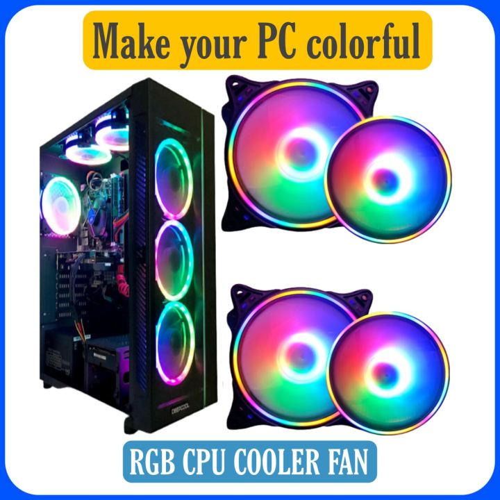 3 Pcs Computer Fans Cooling Fan Rgb Internal External Light Emitting