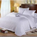 Double 4 Pcs Set White Stripes Bedsheet Set With Pillow Cover And Quilt Cover Sirak Khol Sirak Cover Mix Cotton King Size 4 Pcs Sets. 