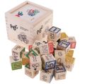ABC 123 Wooden Blocks Letters Numbers with Box Storage Case, Wooden (48 Pieces). 