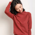 Manufacturers wholesale autumn and winter turtleneck knitted sweaters women's pile collar versatile sweaters slim fit base knitwear. 