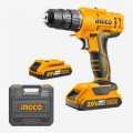 Ingco 20 Volt Cordless Drill With 2Pcs Battery Pack | INGCO Portable Battery Powered Cordless Drill | Spindle Lock Function. 